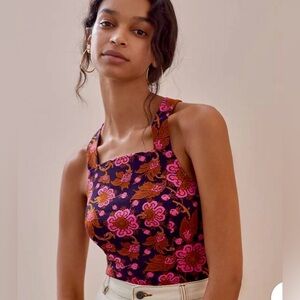 Anthropologie SEAMED CROSS-BACK TANK by PORRIDGE